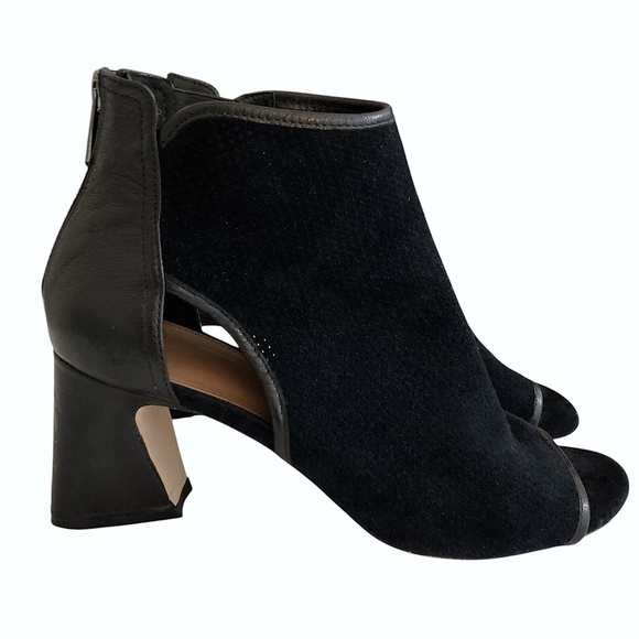 DONALD J PLINER Ennia Perforated Suede Leather Open Toe Heels Bootie - Picture 3 of 14